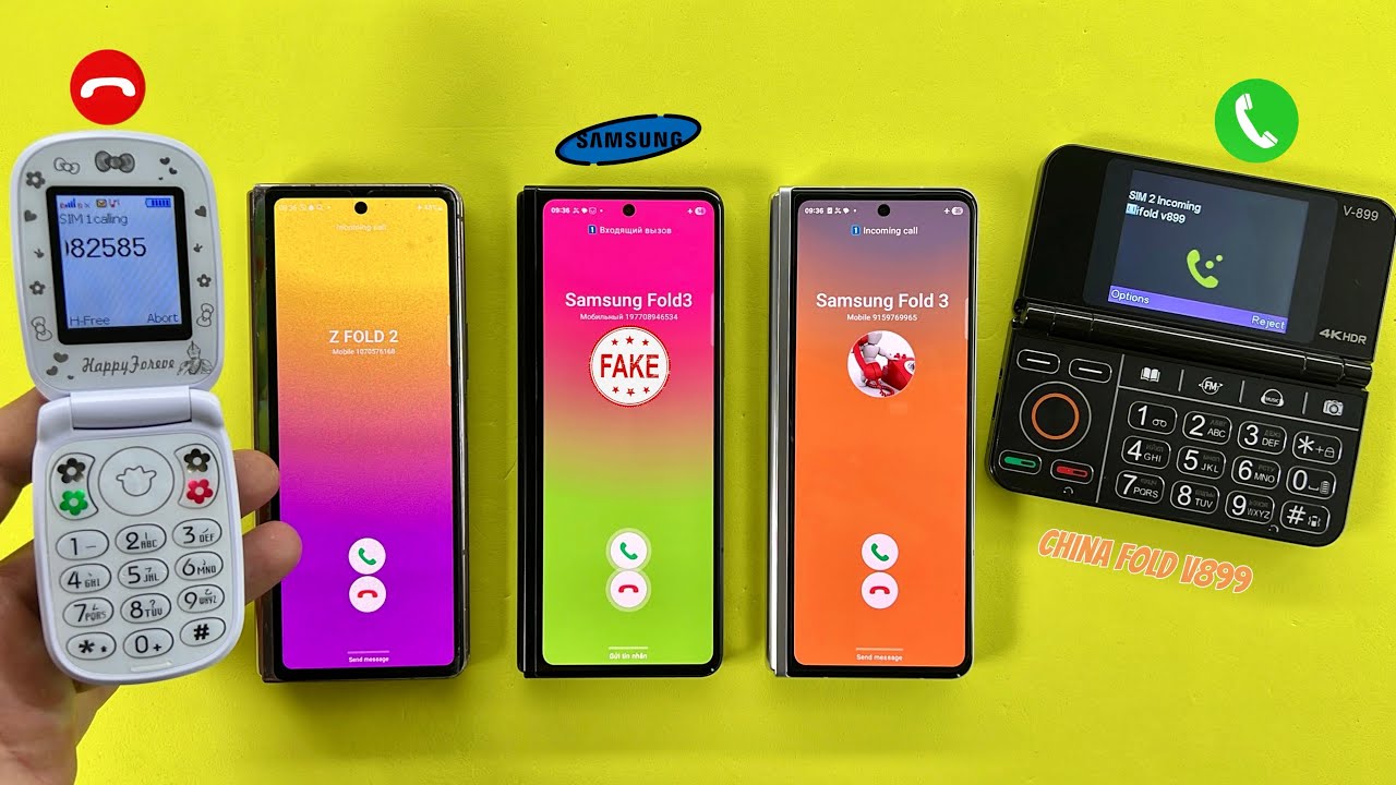 FAKE Call on Samsung Z Fold3 & Samsung Z Fold2/ Incoming Outgoing Calls China Fold V899 + Cool phone