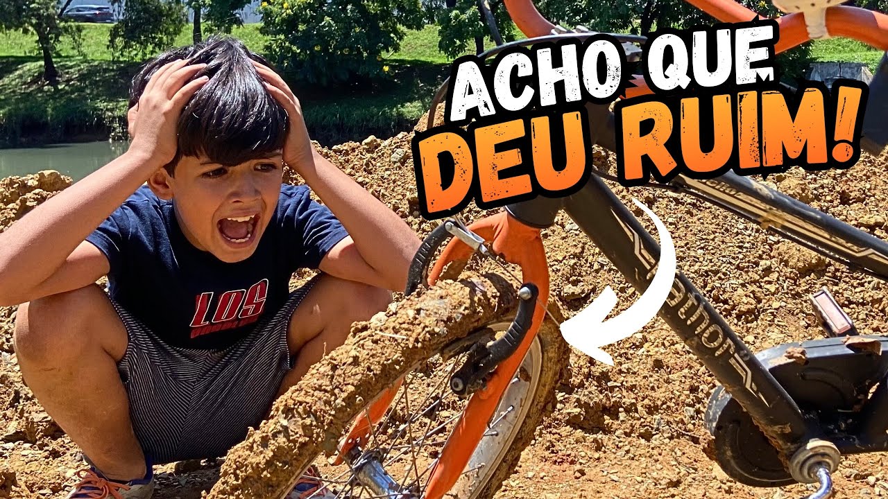 Desafio da Bike na Lama! Será que o Lucas Vai Afundar?