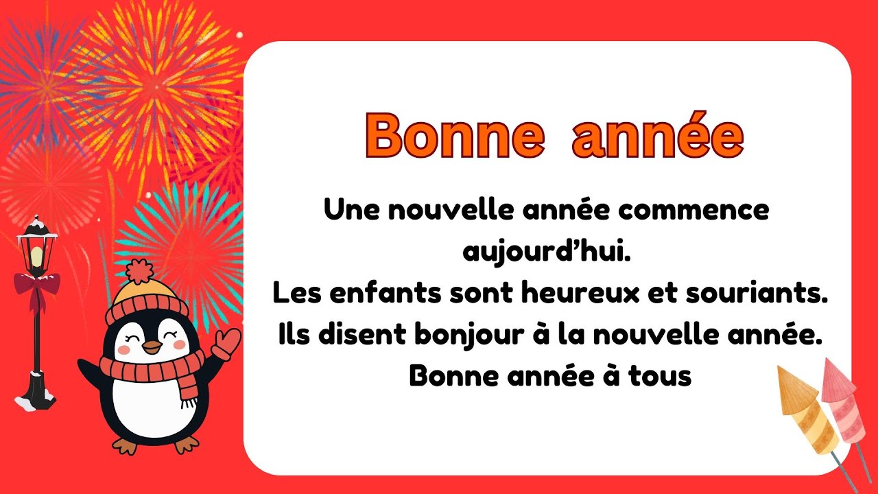 Apprendre le français : Texte de la Nouvelle Année | Learn French: New Year Text