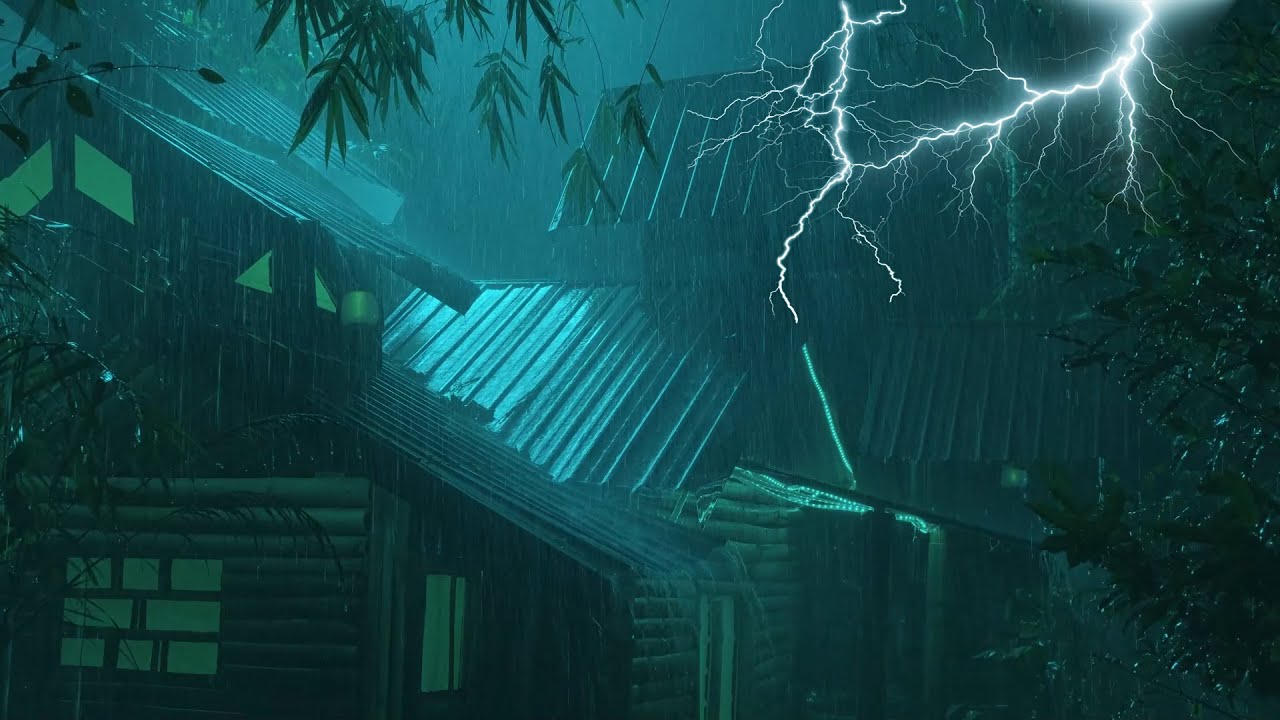 Extreme Storm Sounds | Torrential Rain & Massive Thunder on Metal Roof