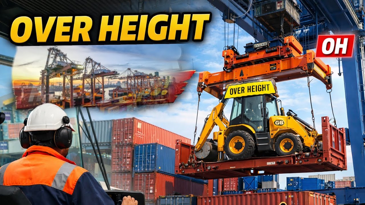 RTG Crane Lifting Over Height Cargo #craneoperator 