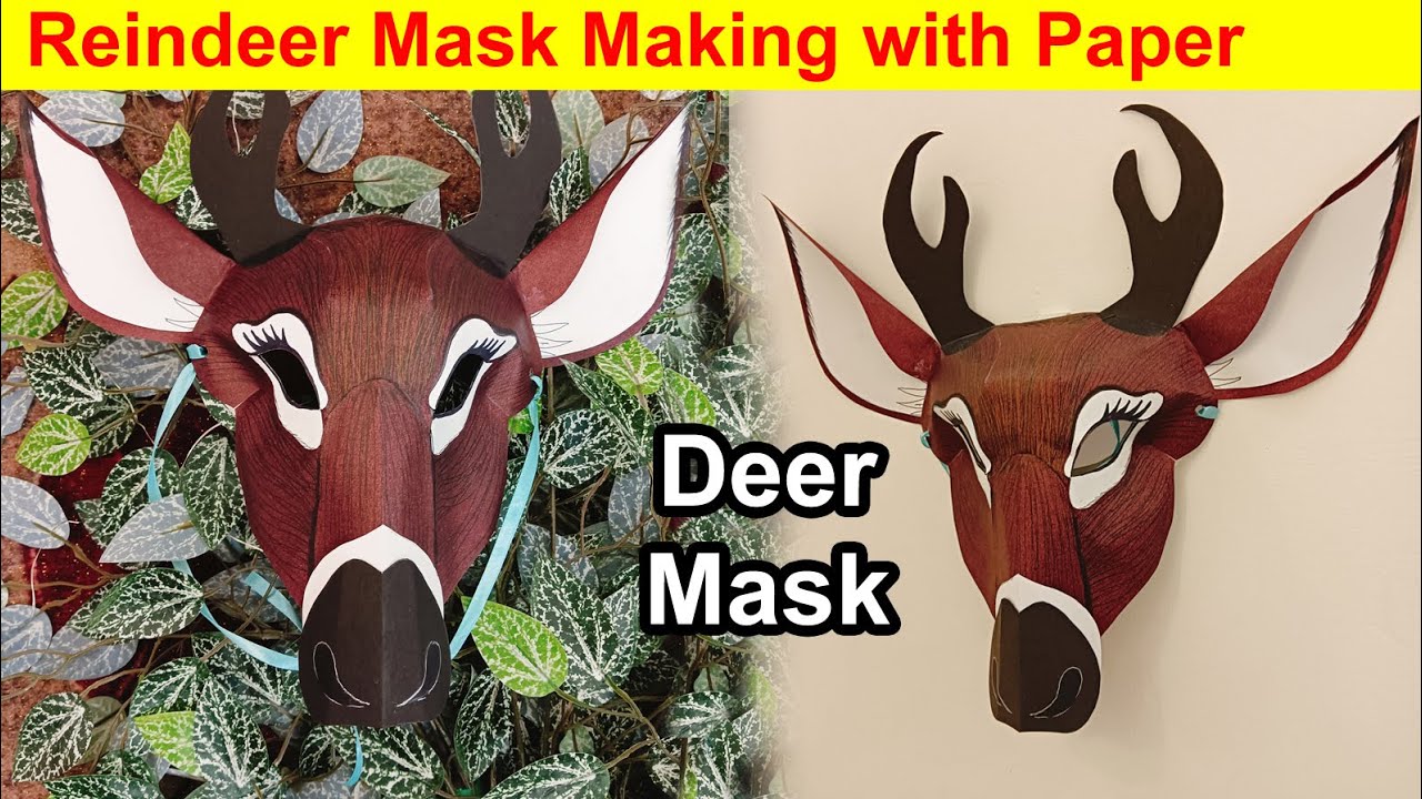 deer mask making with paper | reindeer mask making | animal mask making | deer mask craft | deer