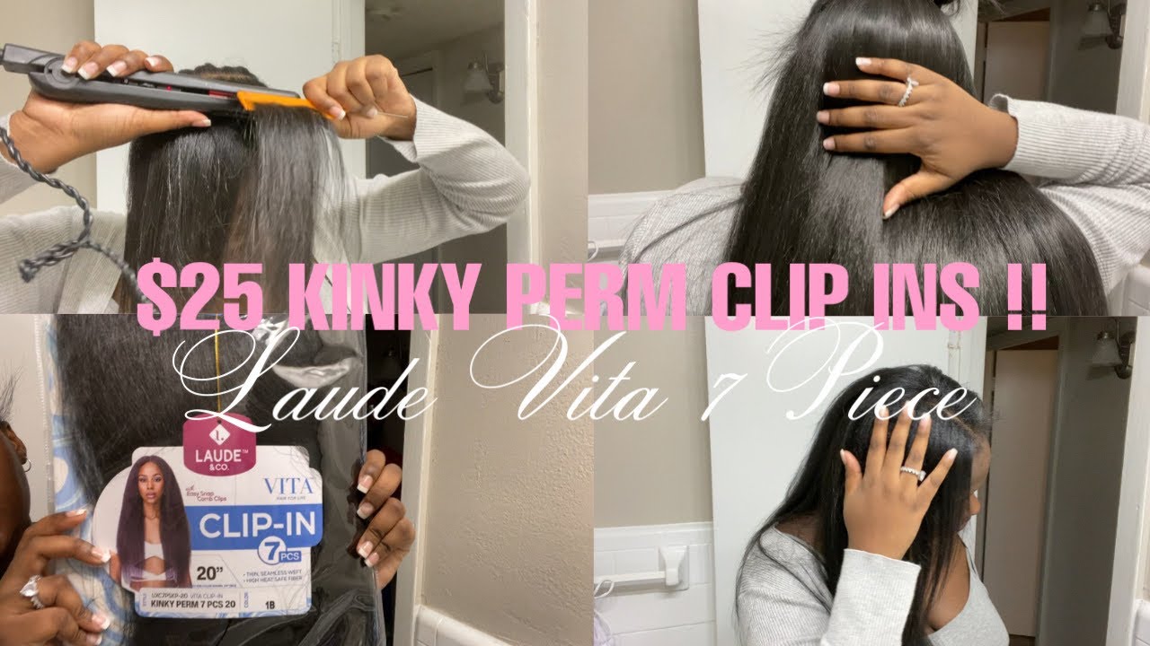 $25 KINKY PERM CLIP INS ?!  | Laude Vita 7 Piece Clip Ins | Prep & Install 🌸💕💇🏾‍♀️