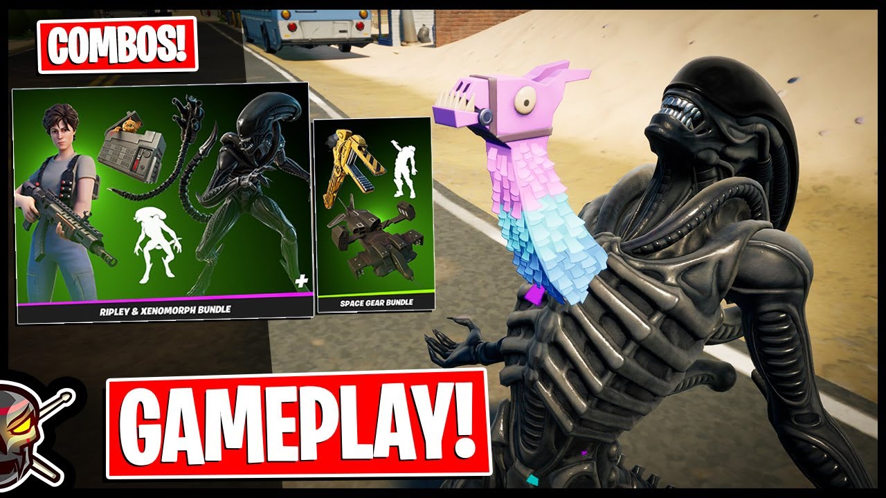 RIPLEY & XENOMORPH BUNDLE Gameplay + Combos! Before You Buy (Fortnite Battle Royale)