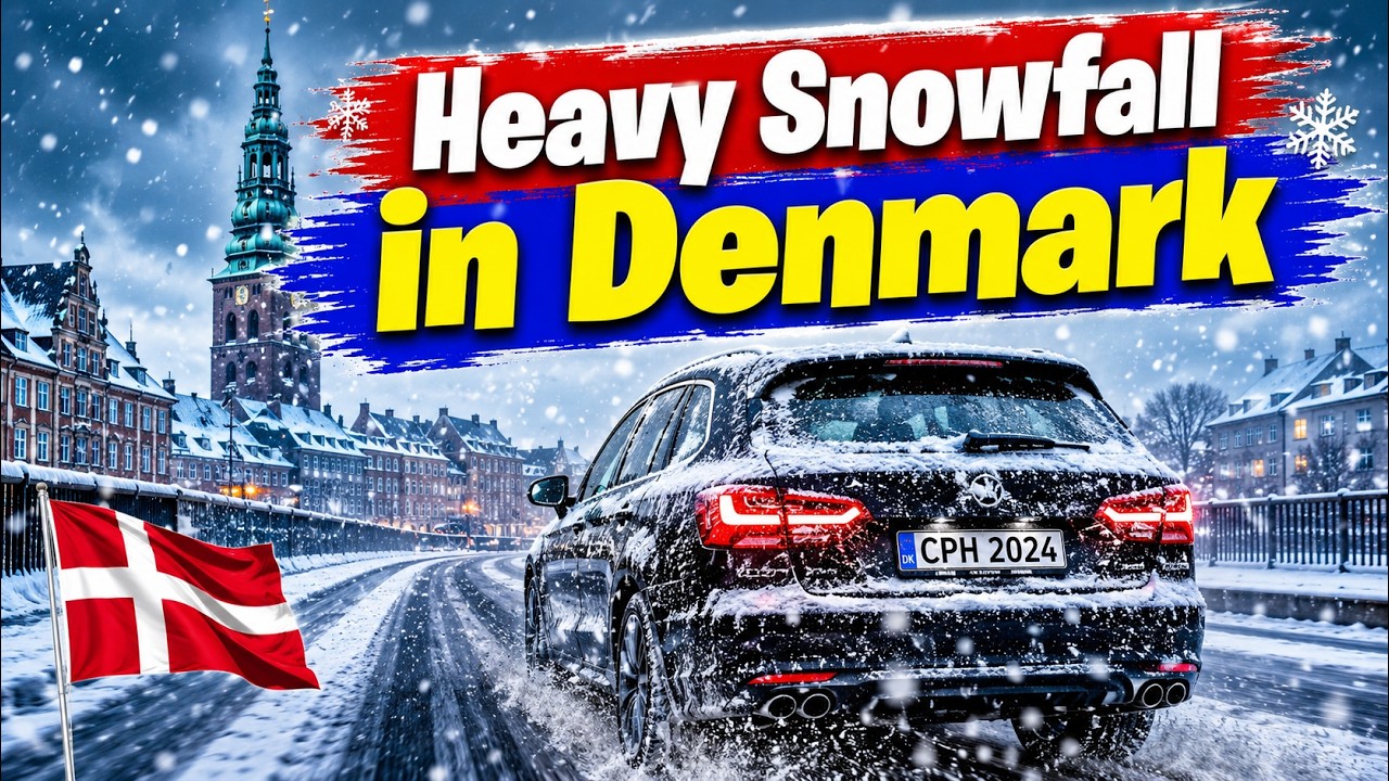 Massive Snowfall After Copenhagen City ❄️ | Snow Driving in Denmark | Winter Car Drive 4K