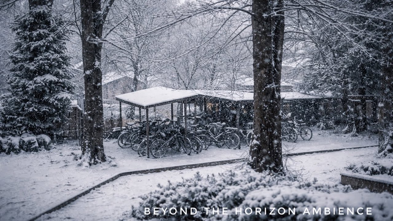 Snowfall in a Quiet Courtyard