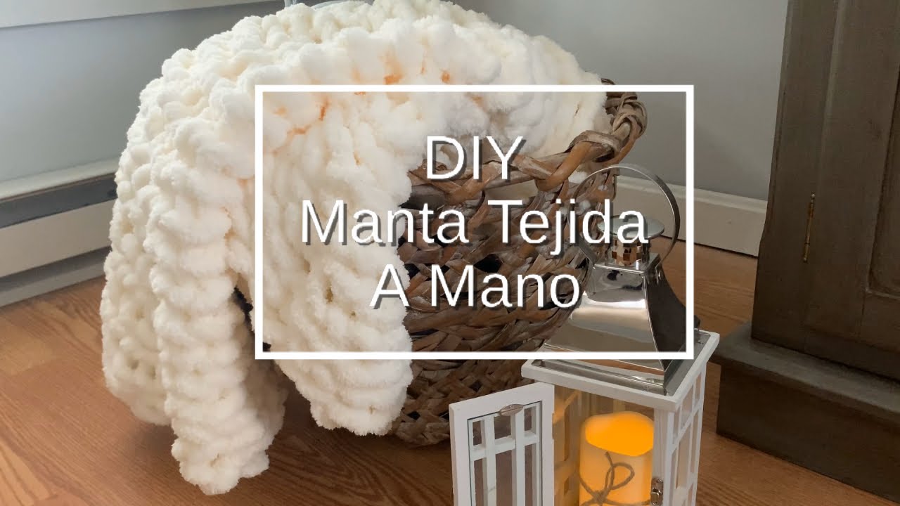Manta de Hilo 🧶grueso Tejida con las manos | Chenille Chunky yarn blanket- Jenny en Casa