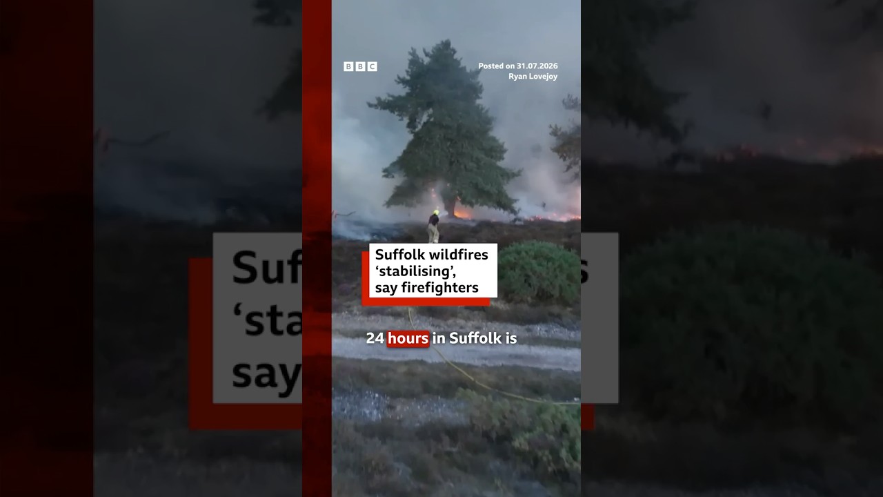Suffolk wildfires &lsquo;stabilising&rsquo;, say firefighters. #UKNews #Wildfire #BBCNews