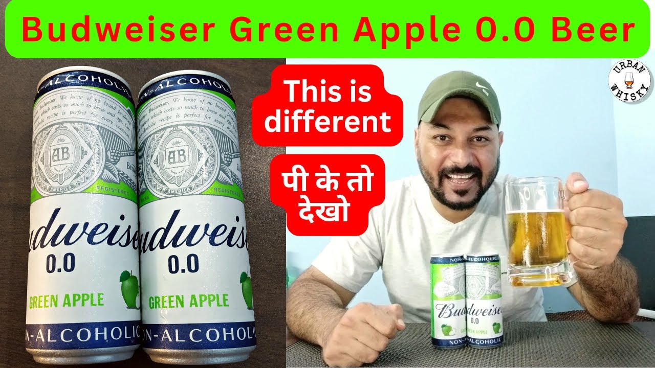 Budweiser Green Apple 0.0 Review | Budweiser Beer | Budweiser Non-Alcoholic Beer Review #URBANWHISKY