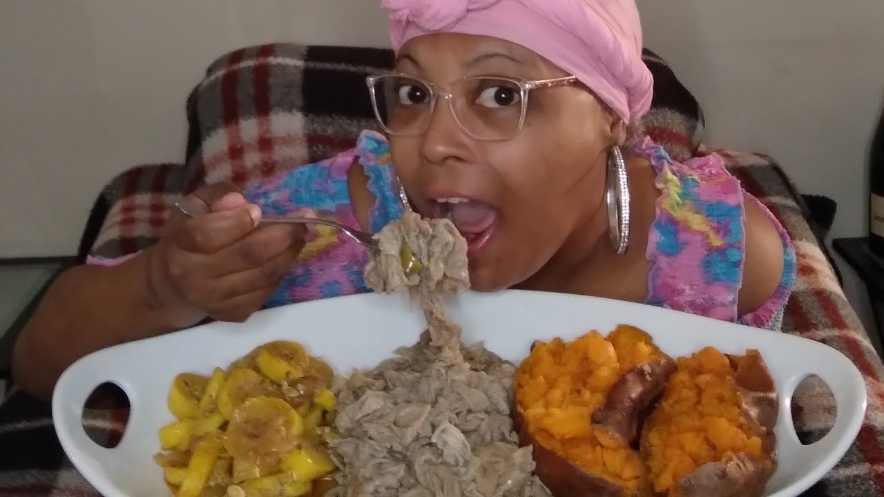 Chitterlings,Squash&Sweet Potatoes (Mukbang) Country Eating