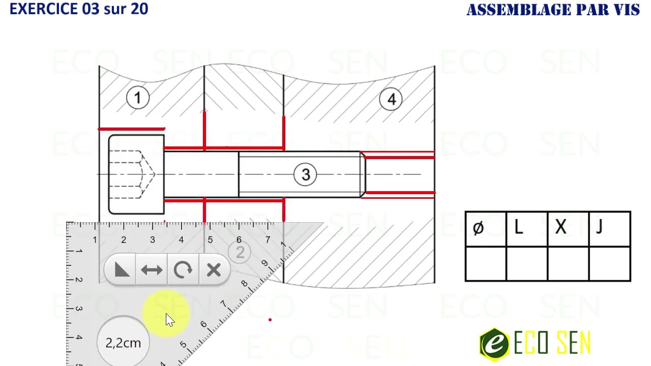 Assemblage par Vis : Exercice 03 sur 20