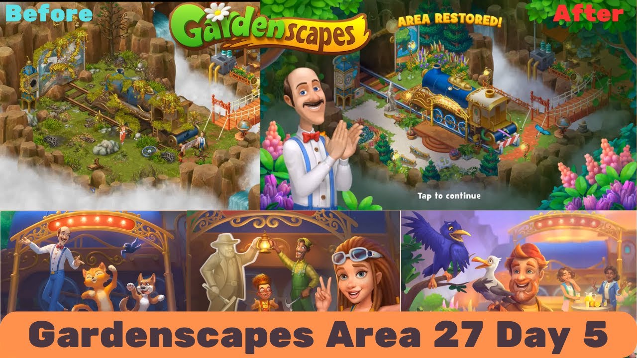 Gardenscapes New Acres - Legendary Path - Day 5   Gardenscapes Area 27 - Day 5 - New Area Opened