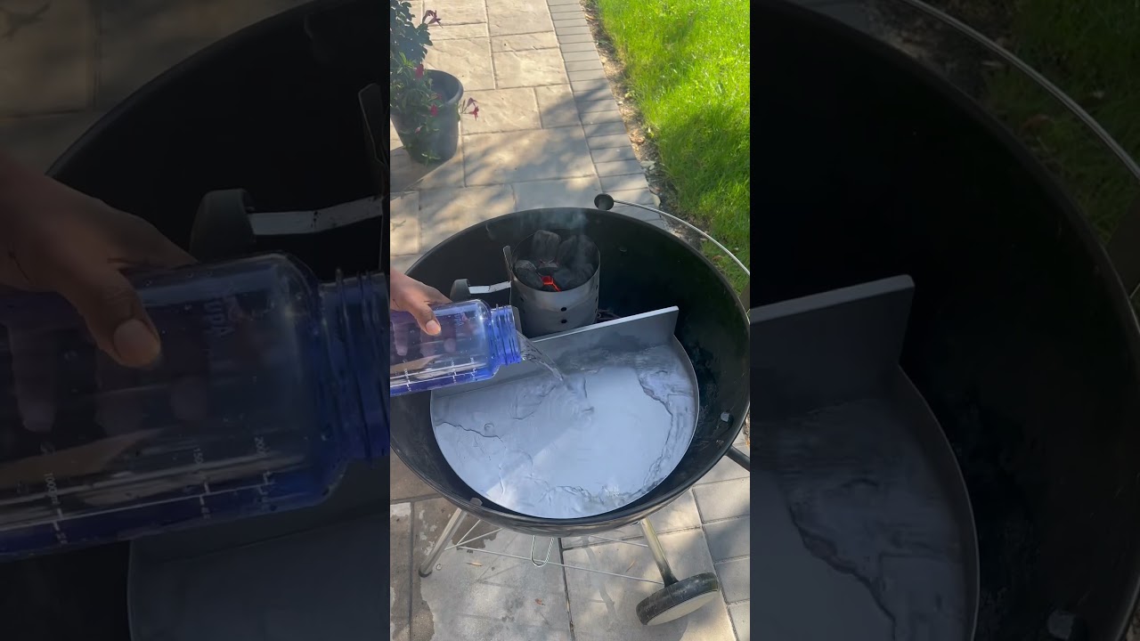 Super easy way to convert your Weber kettle into an offset smoker #weber #webergrill