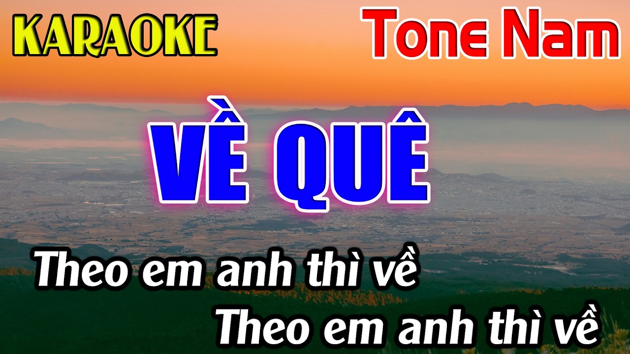 Về Quê Karaoke Tone Nam ( C#m ) Karaoke Dễ Hát - Beat Mới