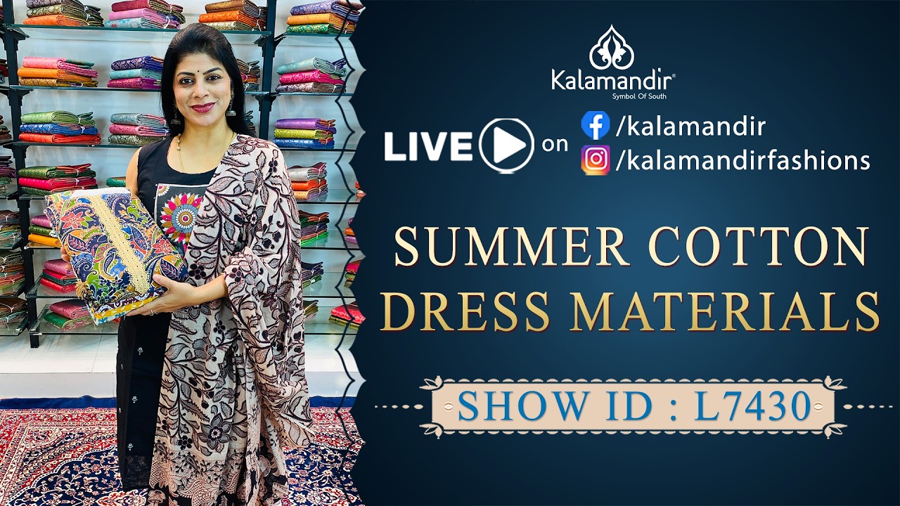 Summer Cotton Dress Materials - Flat Price | WhatsApp Number 9852 9852 99 | Kalamandir LIVE