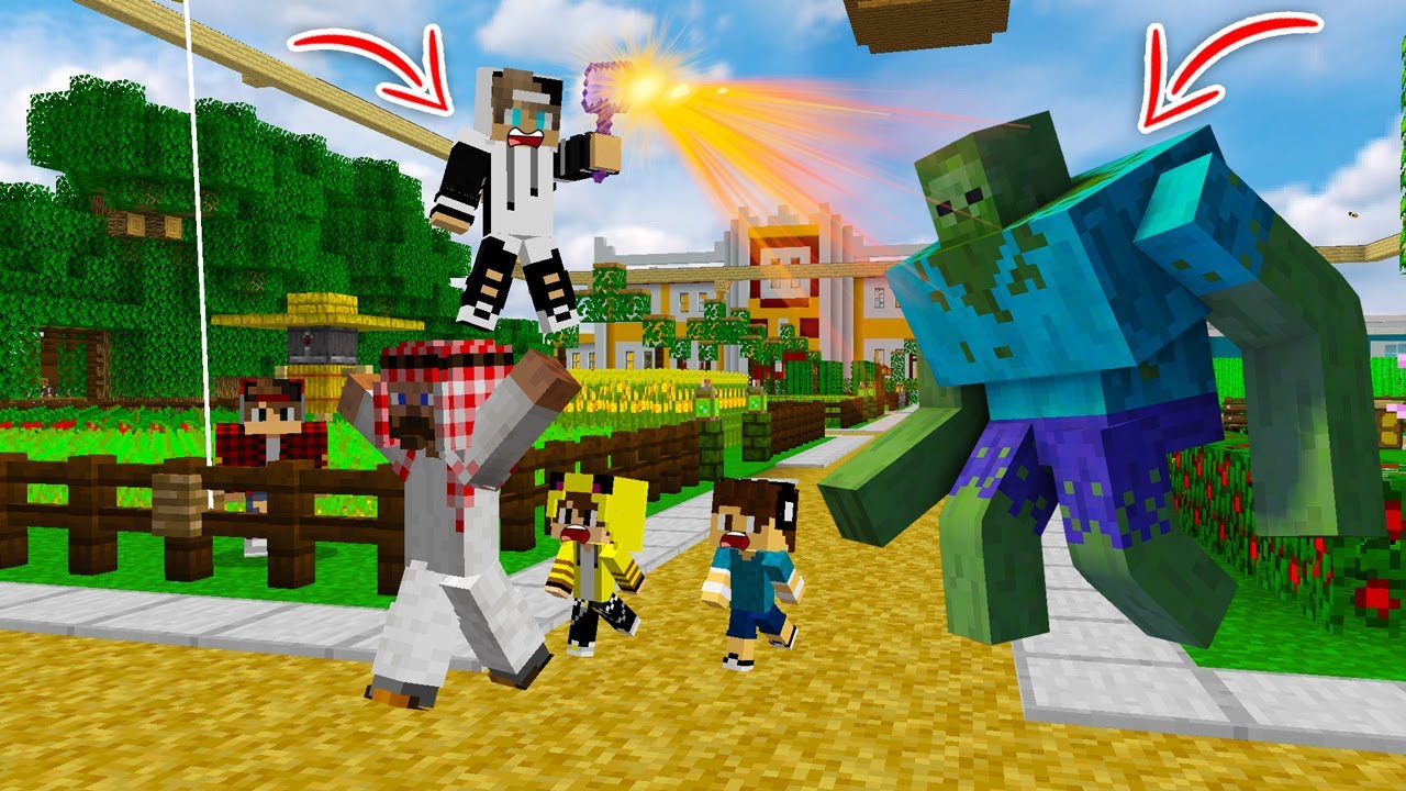 ماين كرافت لكن تحولت مستر جيجي بسبب الزومبي العملاق 😨 #فلم_ماين_كرافت