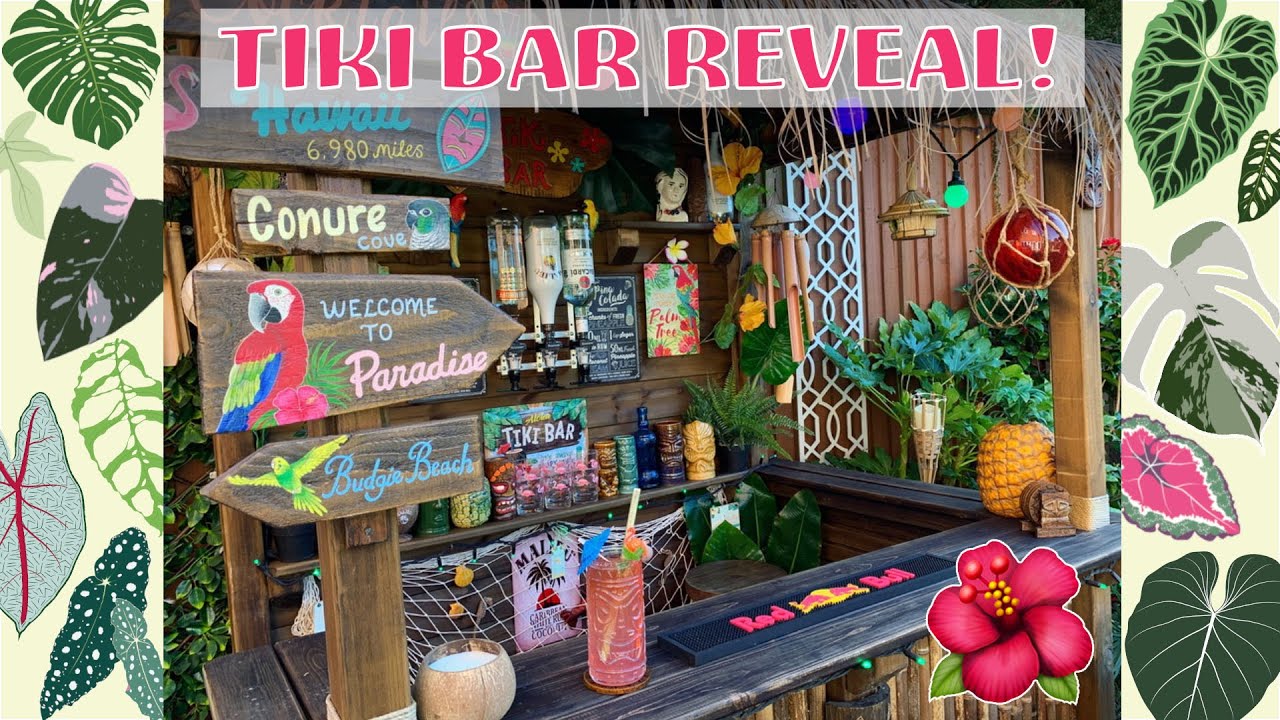 Unveiling & Setting Up My Tiki Bar! 🌺🍍🌴🍹