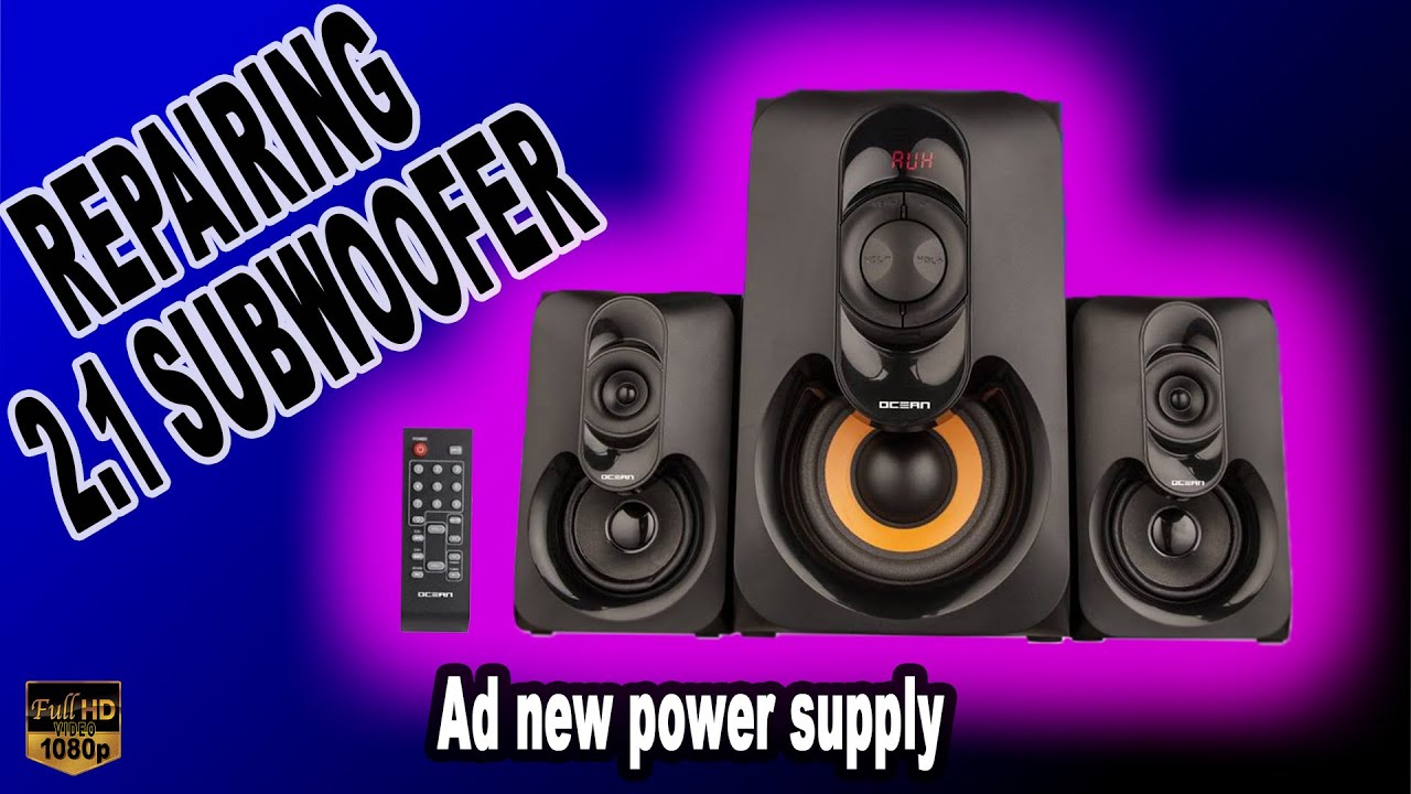 Repairing an inactive Fever2.1subwoofer.Remove the burned out power part and replace with a new one