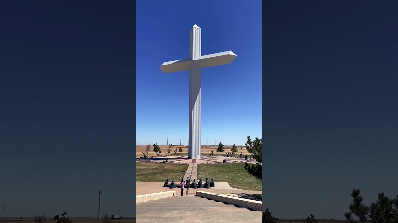 Giant Cross in Groom, Tx on Route 66! Base is surrounded by life size figures of Christ&rsquo;s life.