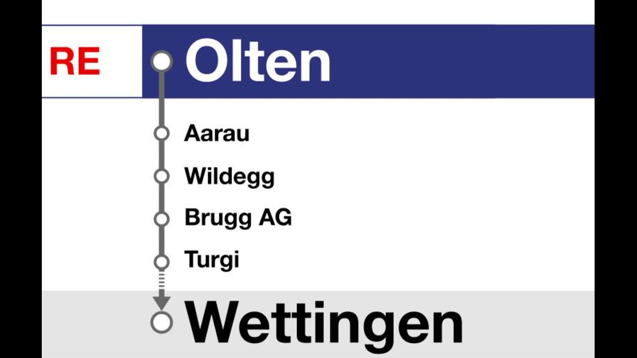 SBB Ansagen » RE Olten — Wettingen (2023) | SLBahnen