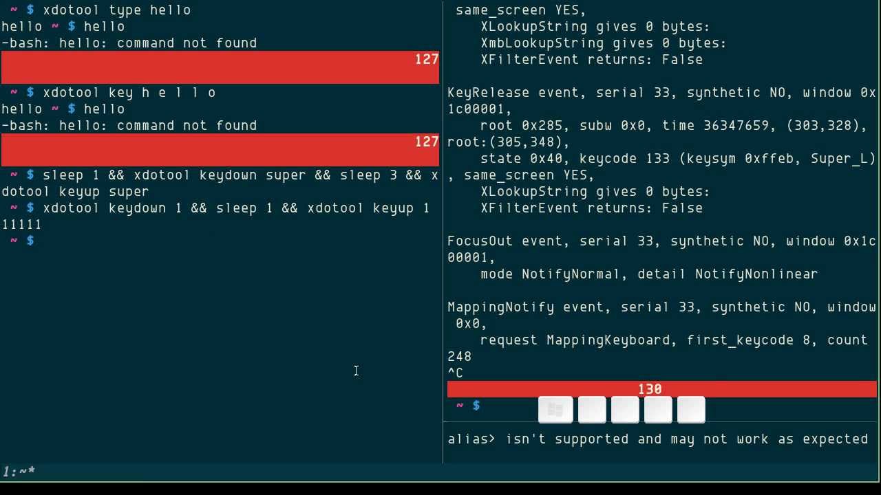 xdotool: simulating keyboard input