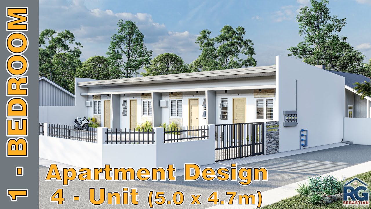 4-Unit (1 Bedroom) Apartment Design 5.0 x 4.7m