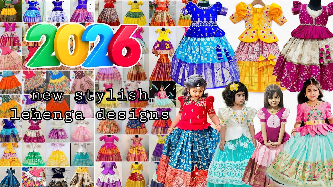 💯Latest designer kids lehengas 2025😍 | kids pattu lehenga jacket designs👻| party wear pattu pavadai🎁
