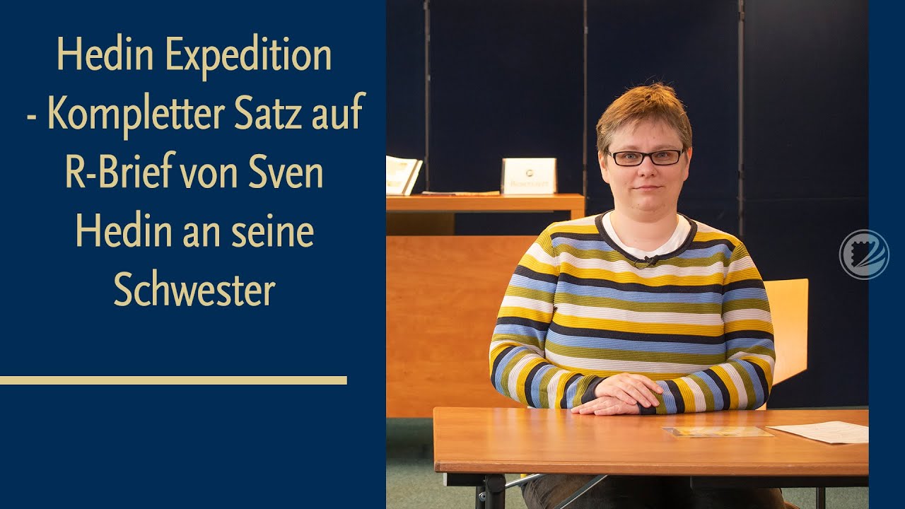 Hedin Expedition - Kompletter Satz auf R-Brief von Sven Hedin an seine Schwester