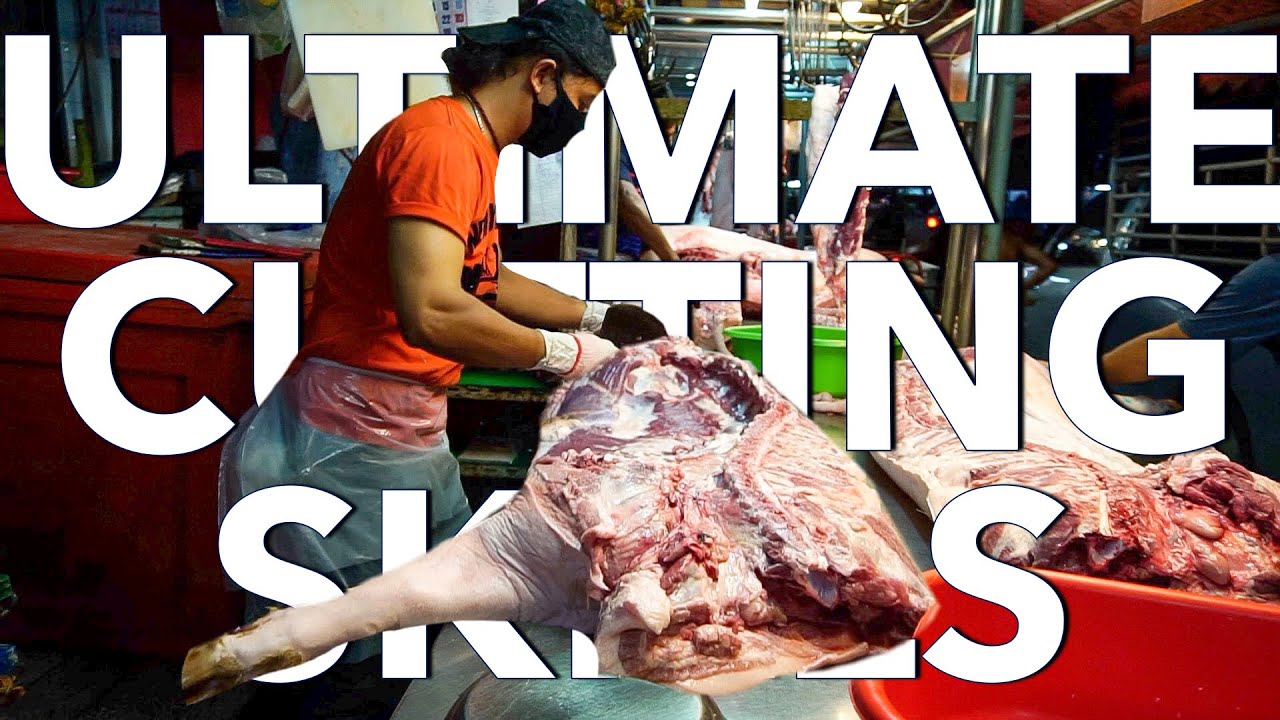 SHARPEST KNIFE - THE MOST AGGRESSIVE CUTTING - Ultimate Butcher Skills - How to butcher a pig