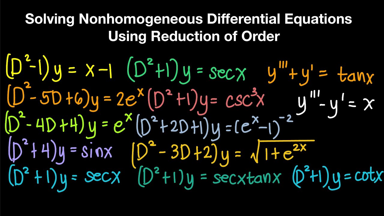 Solving Nonhomogeneous Differential Equations Using Reduction of Order Part 1