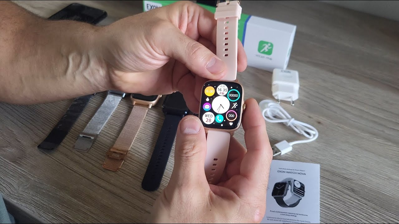 Smartwatch damski EXON WATCH NOVA. Zegarek z funkcją rozm&oacute;w, indukcyjne ładowanie bezprzewodowe!