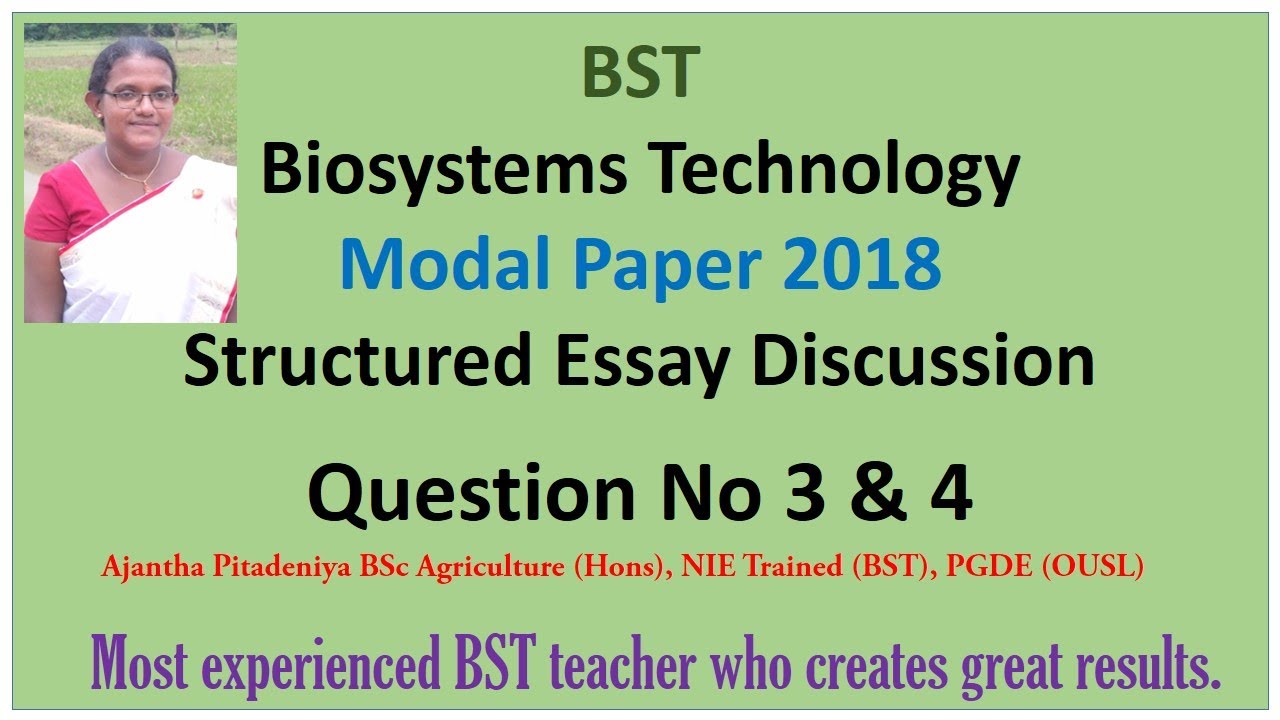 BST 2018 Model Paper | Structured Essay Discussion Q3 and Q4
