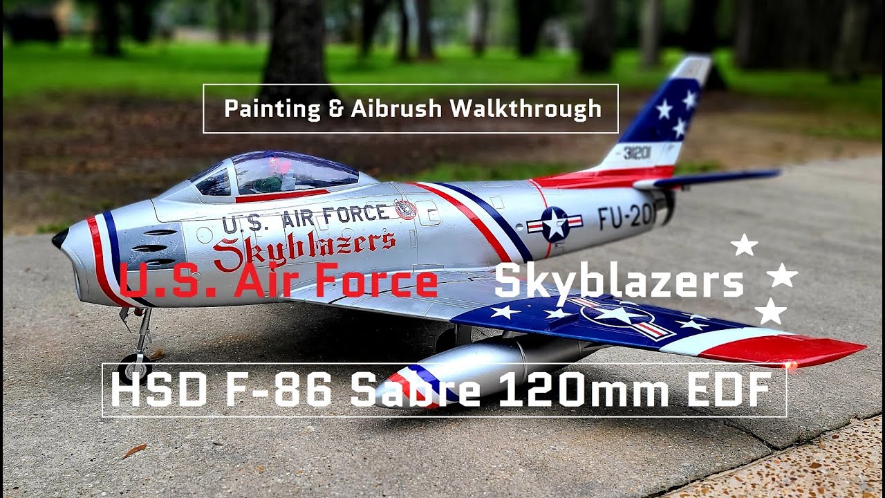 How to Paint the US Air Force Skyblazers Paint Scheme - HSD F-86 120mm EDF - Painting Walkthrough