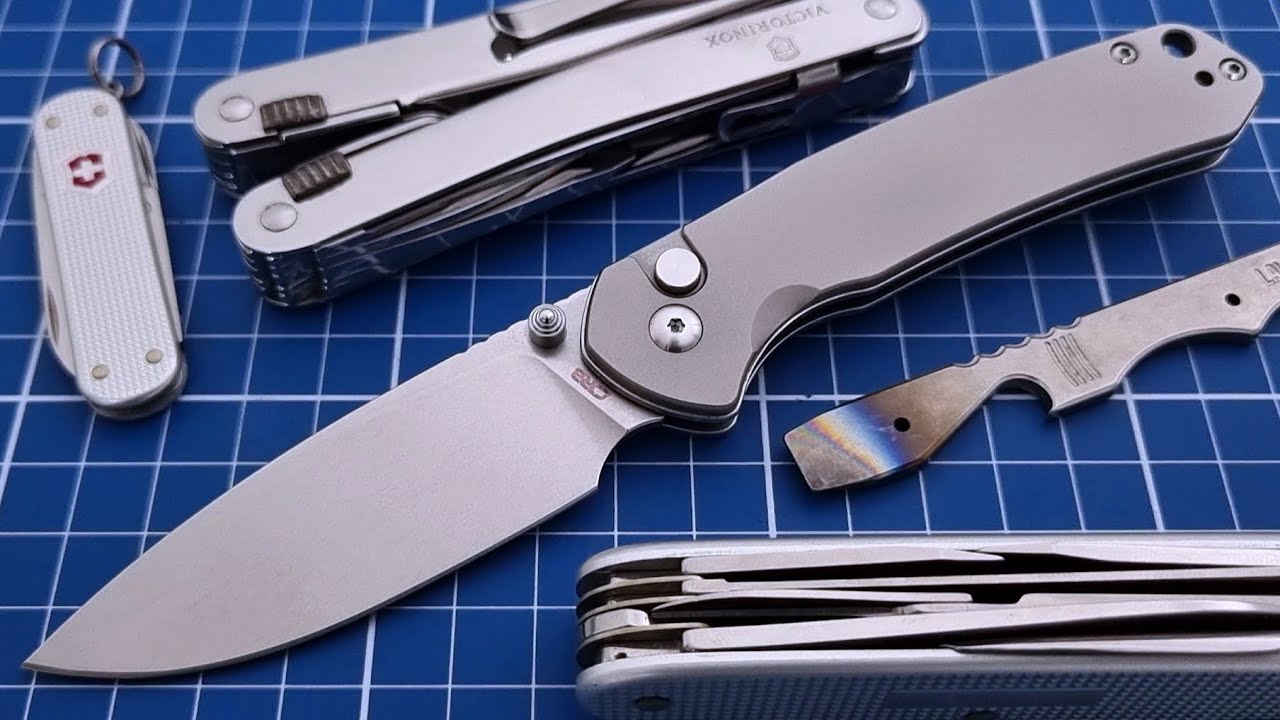 Canivete CJRB Pyrite, um modelo com trava button lock e tala em titânio que é excelente para EDC!