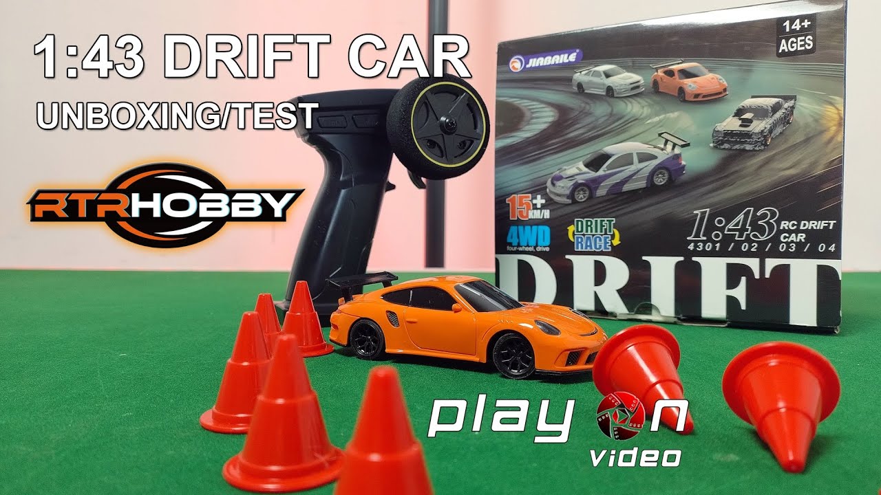 Mini Rc Drift Car - Porshe 1/43 - Unboxing/Test