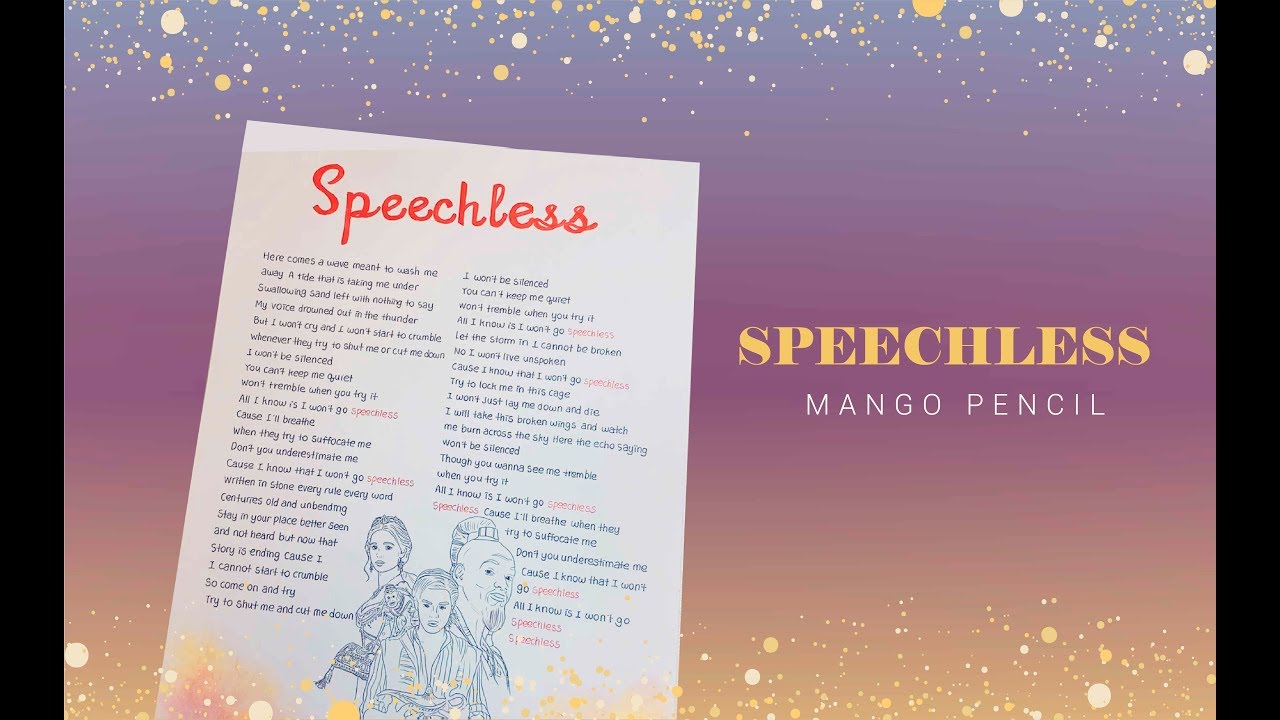 [ENG] Speechless 가사쓰기🧞‍♂️ / Aladdin/ Naomi Scott/ Mango Pencil/ 망고펜슬 / Handwritten Lyrics