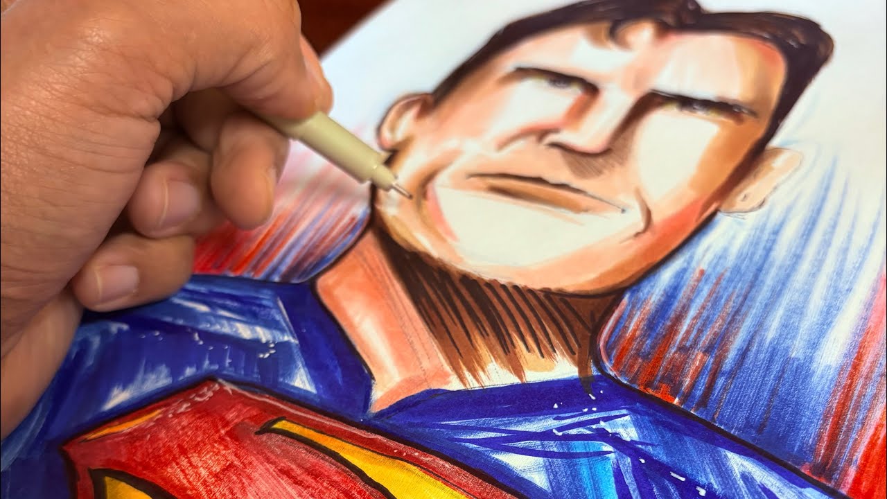 DRAWING SUPERMAN 2025 IN ALCOHOL MARKERS TIMELAPSE!