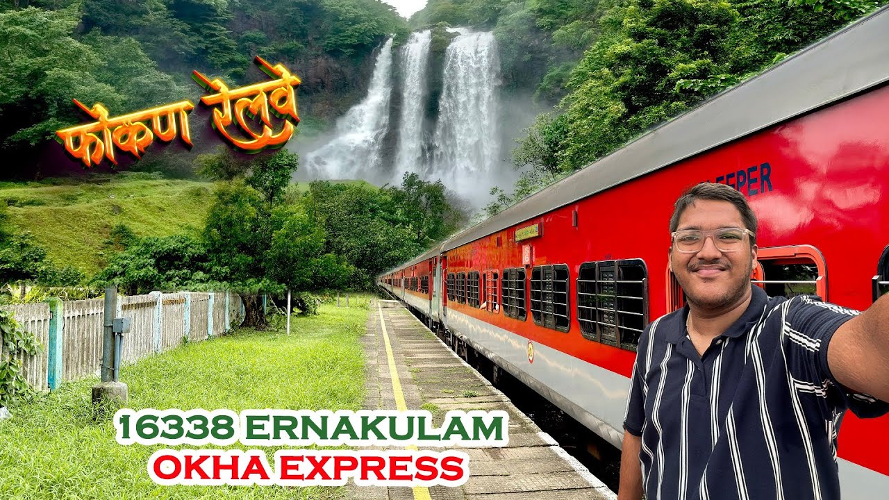 India’s Most Beautiful Train Route? | Monsoon Ride on 16338 Okha Express via Konkan