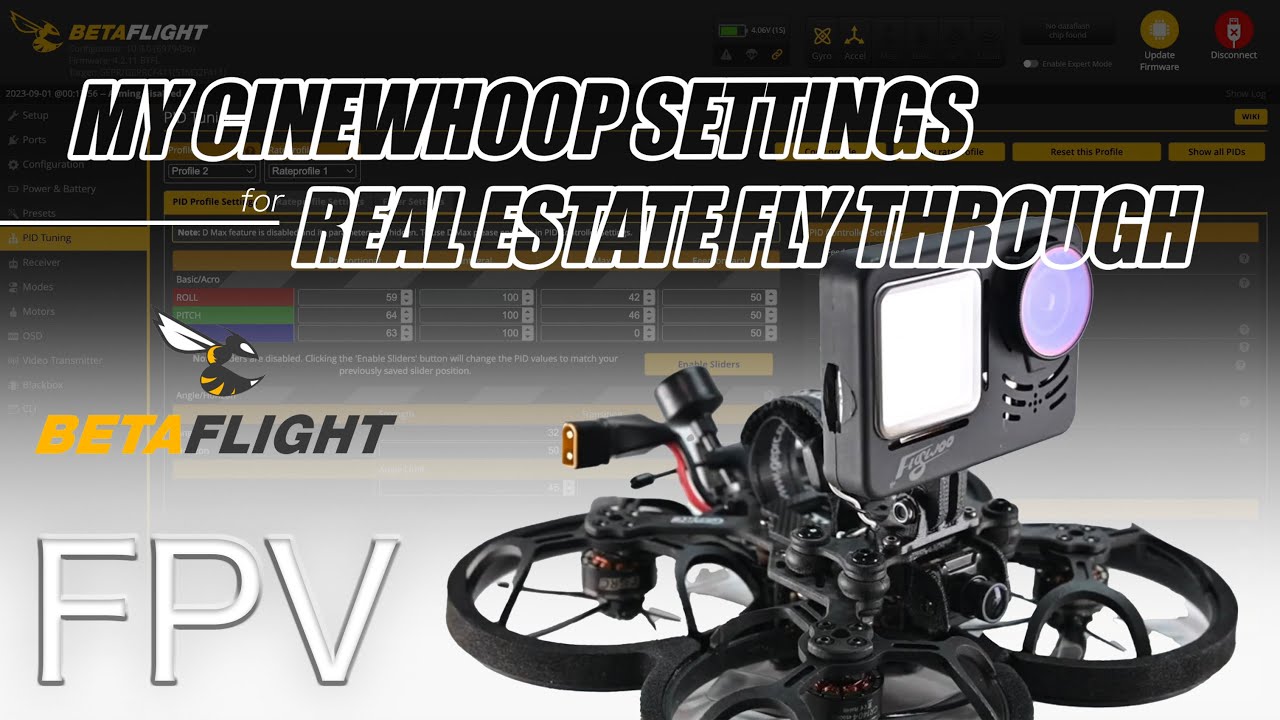 Настройки Cinewhoop Betaflight для видеообзора объектов недвижимости | FPV-дроны