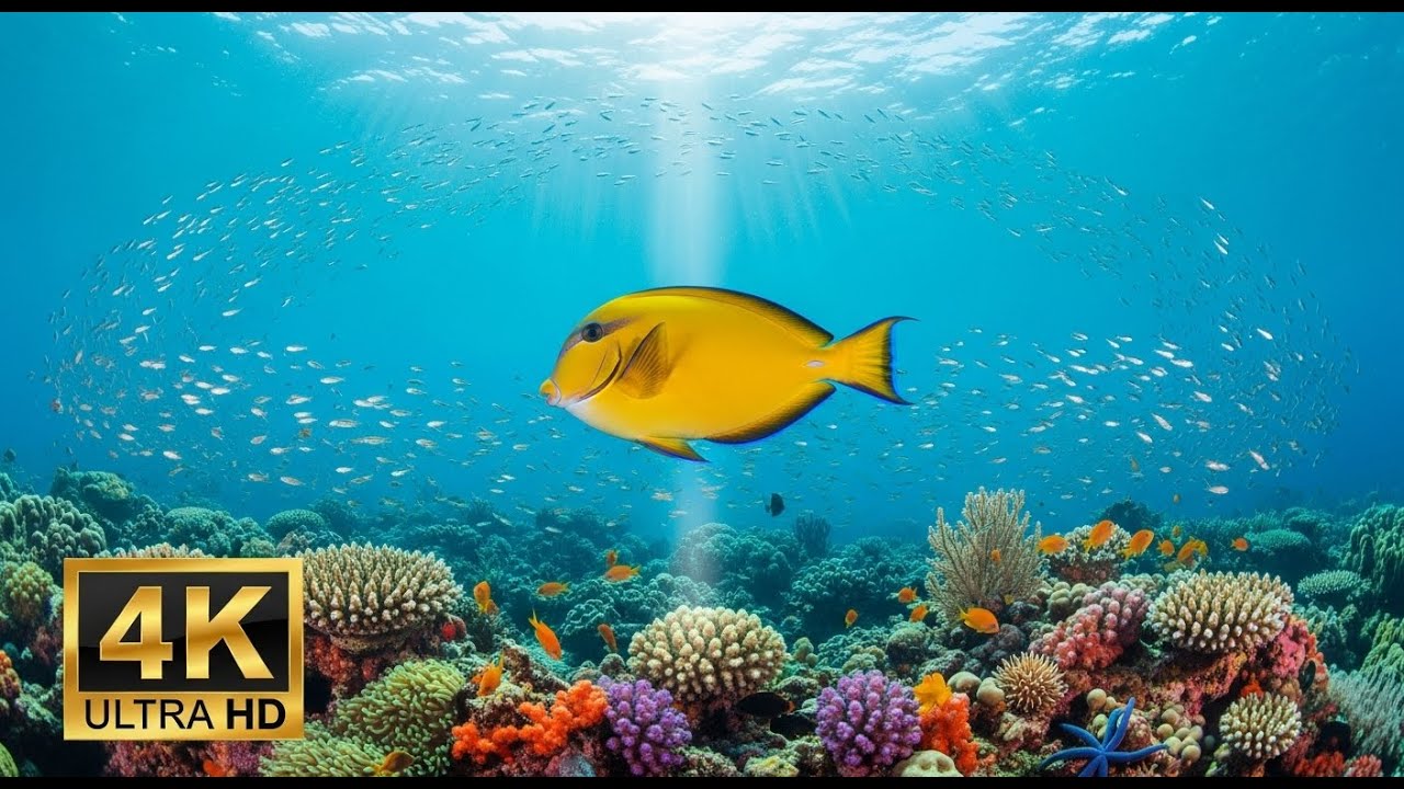 🐠 Aquarium 4K Ultra HD – Relaxing Coral Reef Fish & Calming Ocean Sounds for Meditation