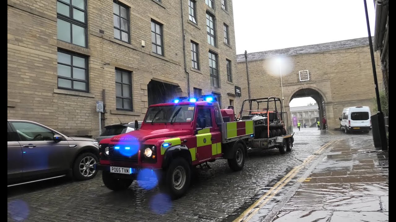 Todmorden's pump and Land Rover Lights demos and others from West Yorkshire Fire And Rescue Service