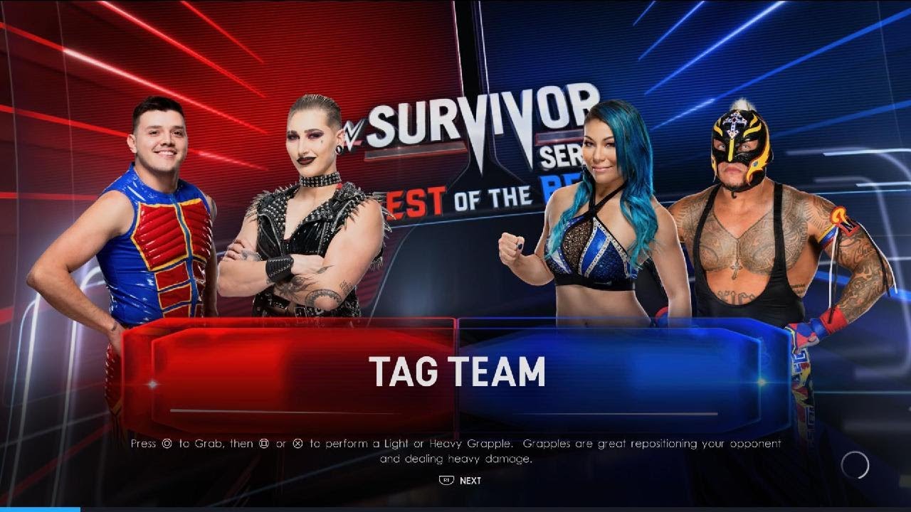 WWE 2K22 - Dominik Mysterio & Rhea Ripley vs Rey Mysterio & Mia Yim - PS5 Gameplay
