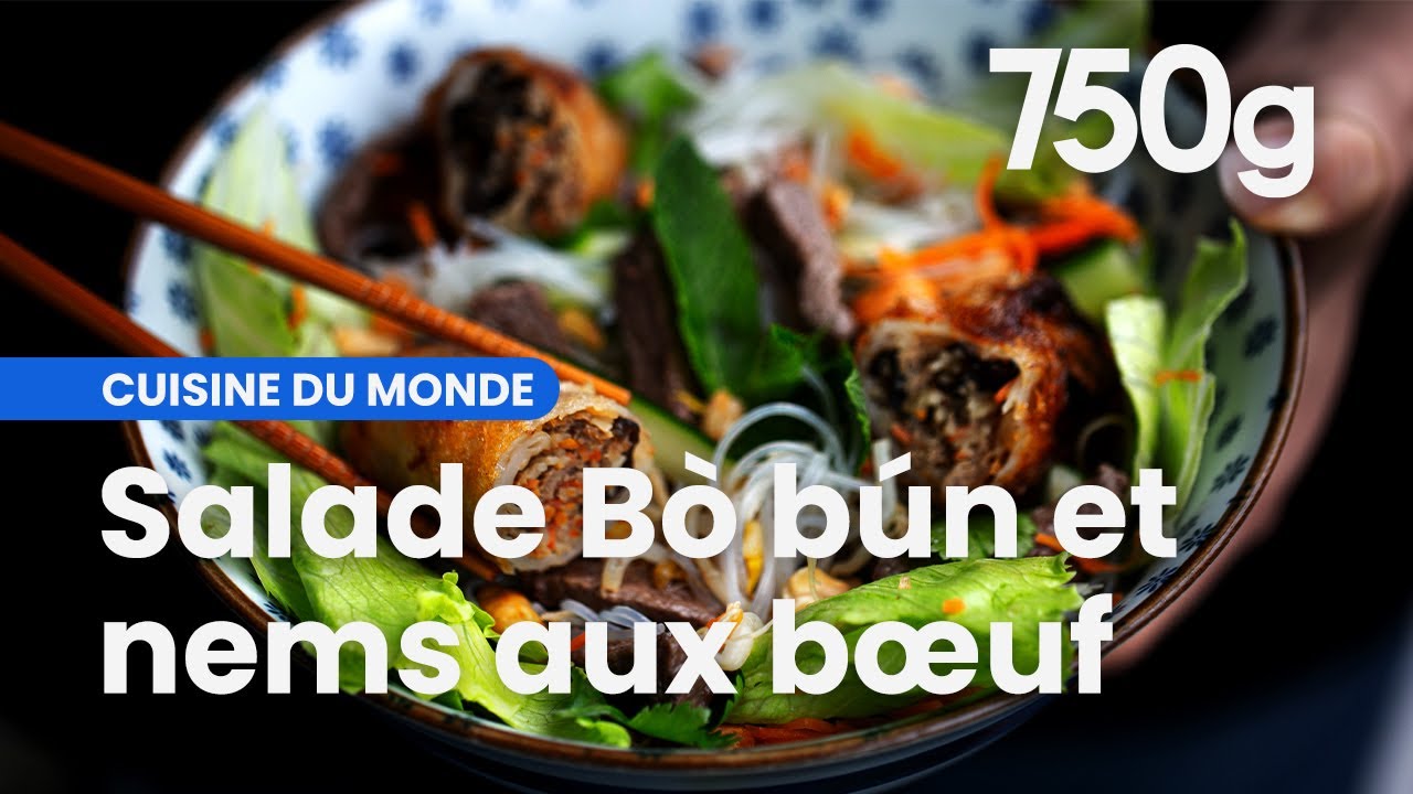 Recette Bò bún en salade et nems aux bœuf - 750g