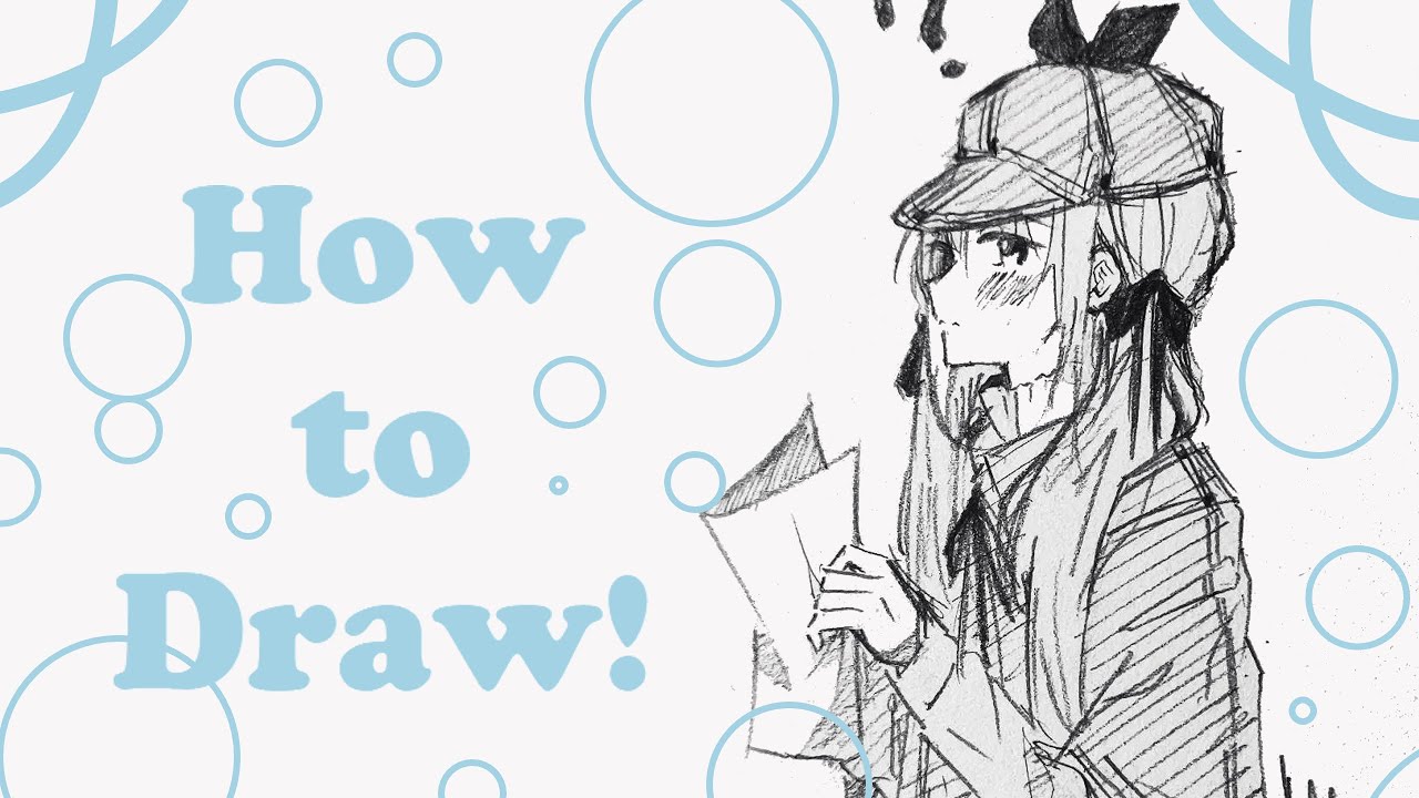 How to draw an anime detective girl!