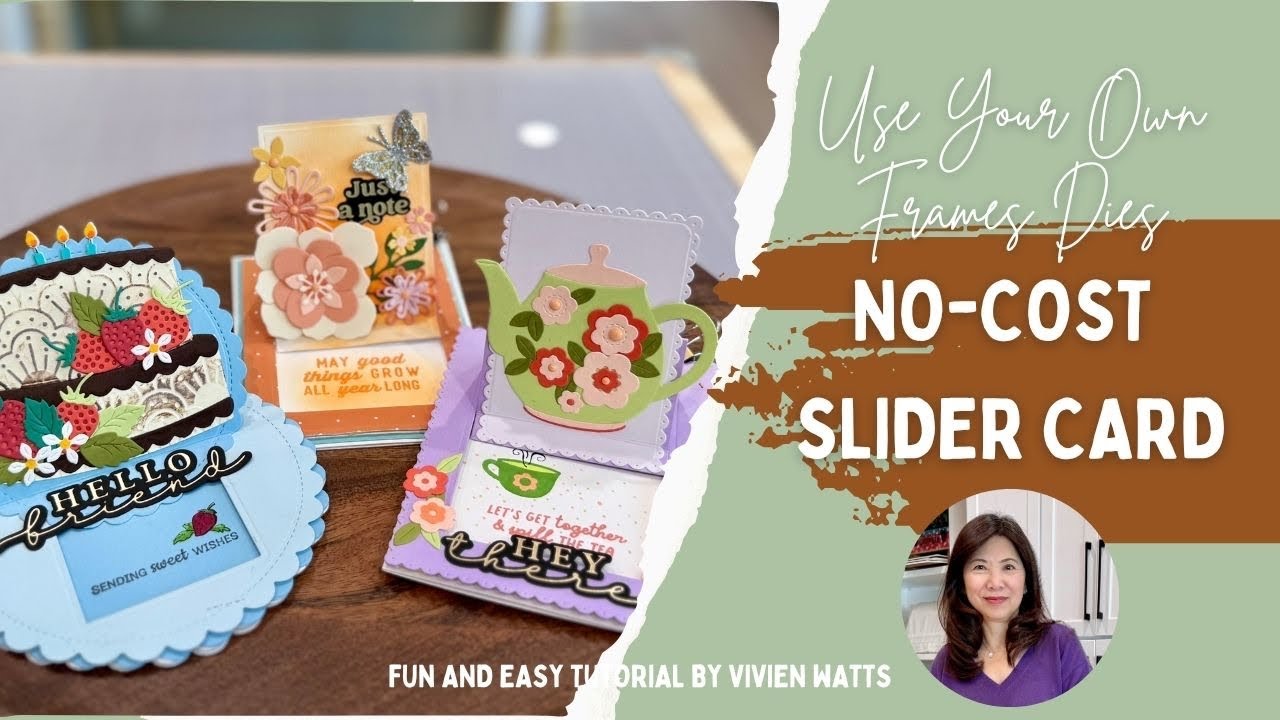 No Cost No Measurements Easy Slider Cards with Your Own Frame Dies