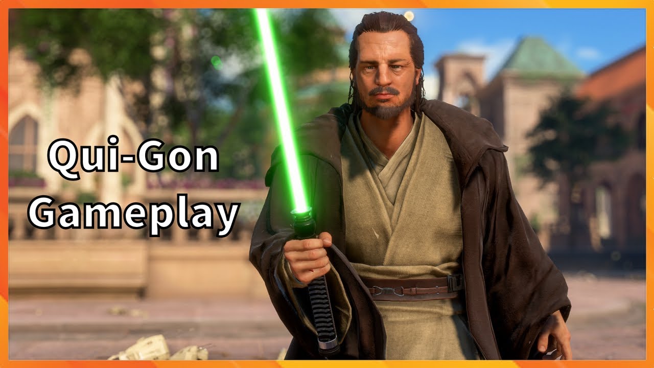 Qui-Gon Jinn Gameplay Star Wars Battlefront 2