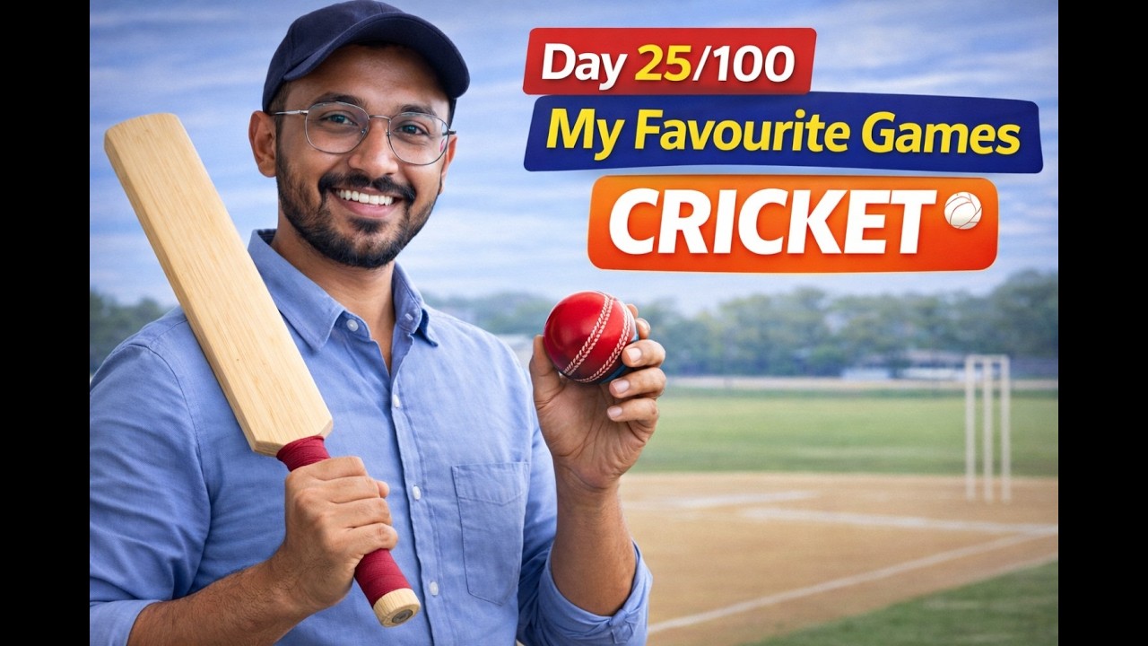 Day 25/100 | My Favourite Game – Cricket 🏏🔥 | English Speaking Course
