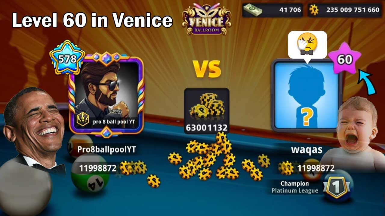 8 ball pool - Level 60 in Venice 150M Coins 🤯 17 Cue From 8 Boxes