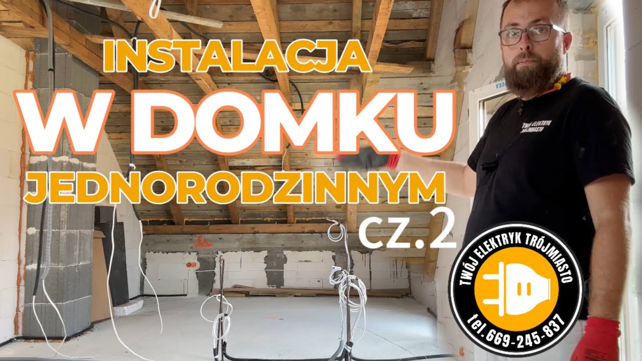 Instalacja w domku jednorodzinnym - czytanie projektu, planowanie obwodów, montaż puszek CZ.2