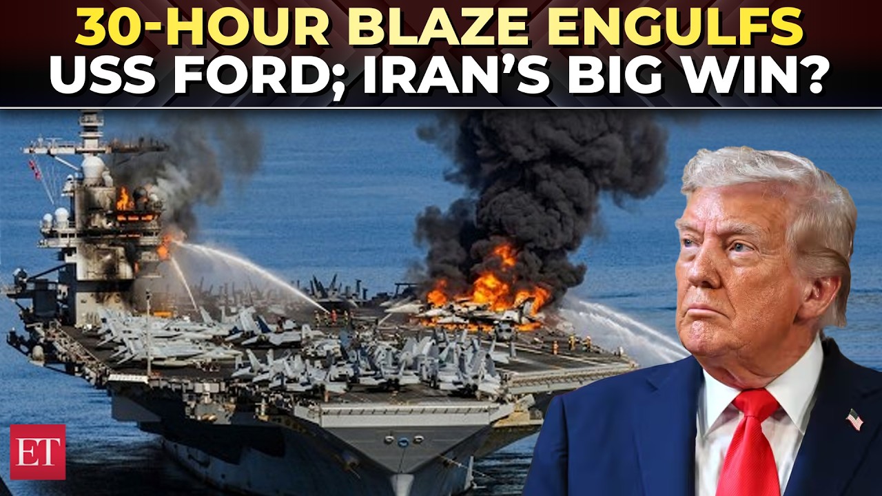 В результате 30-часового пожара экипаж авианосца USS Gerald R. Ford получил ранения; экипаж был в...